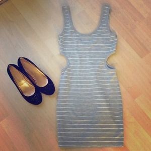 Forever 21 Grey & White Striped Dress