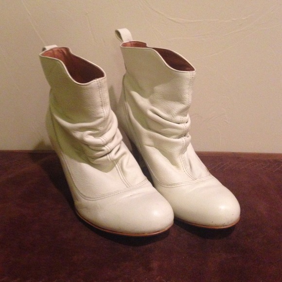 White ankle boots