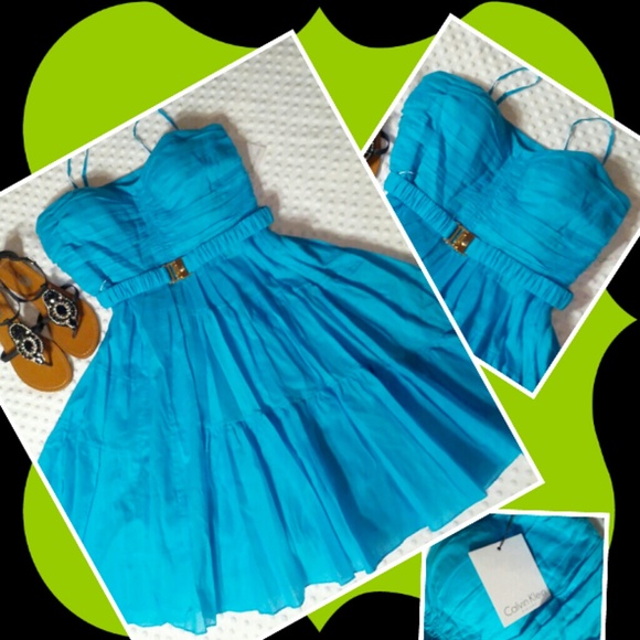 NWT Calvin Klein turquoise sundress GORGEOUS! 12