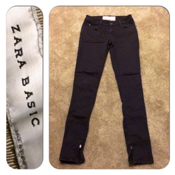 Zara Denim - Zara Basic Ankle Zipper Skinny Jeans Dark Brown 👌