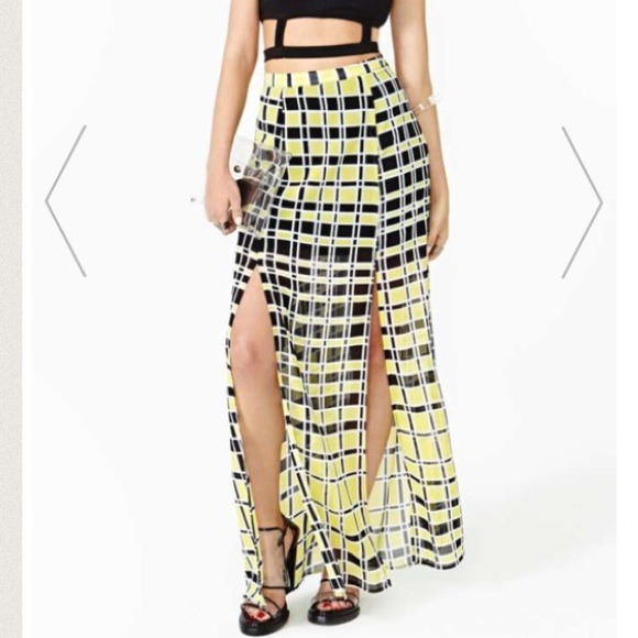 Nasty Gal Dresses & Skirts - Black and Yellow Maxi Skirt
