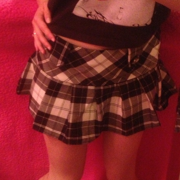 Plaid mini school girl skirt