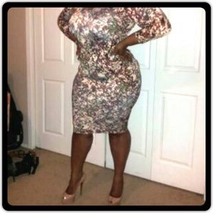 Army patterned bodycon dress