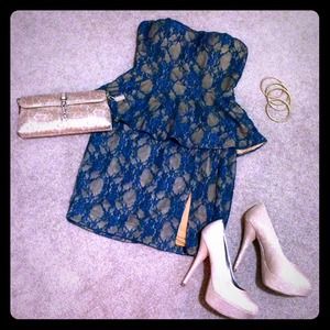 Ark & Co. Penelope Teal Lace Dress Sz Small