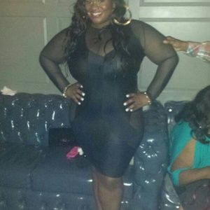 Black Mesh and Leather Dress