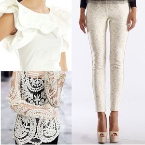 Two-toned printed skinny pant