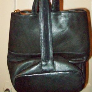 Nino bossi black leather backpack handbag