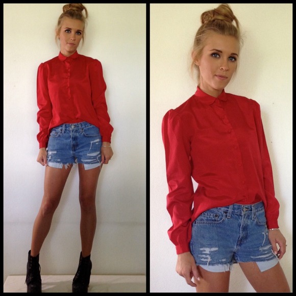 vintage polka dot blouse - Picture 1 of 2