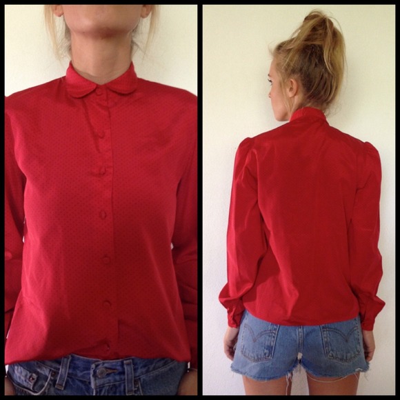 vintage polka dot blouse - Picture 2 of 2