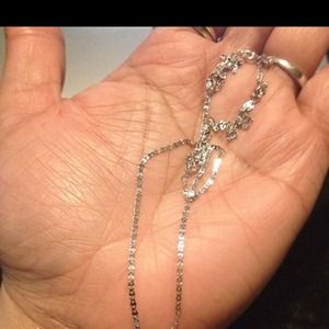 18k white oval mesh chain necklace