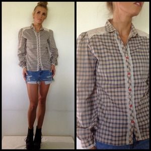 vintage western plaid girly shirt