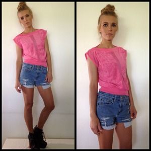 70s/80s vintage pink crop top