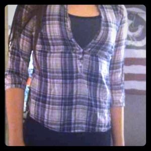 Holister plaid blouse