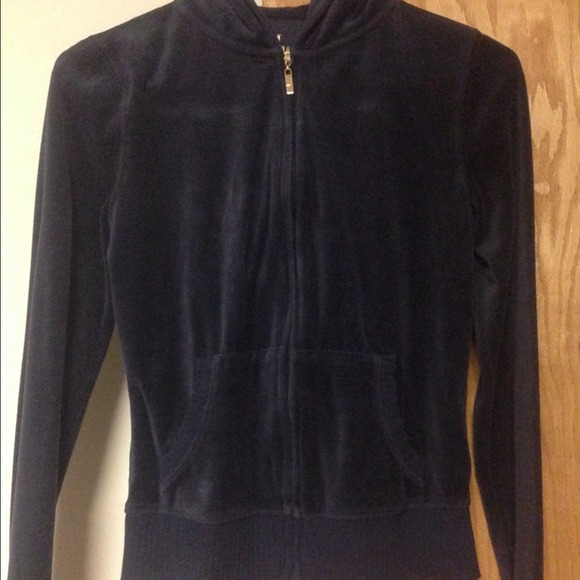 Navy blue velour sweatshirt