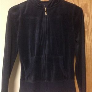 Navy blue velour sweatshirt