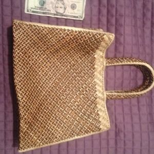 Authentic Hawaiian raffia mini tote