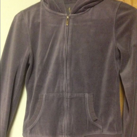 Purple velour hoodie.