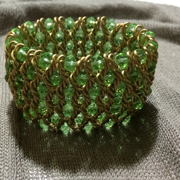 Lime green and gold bracelet