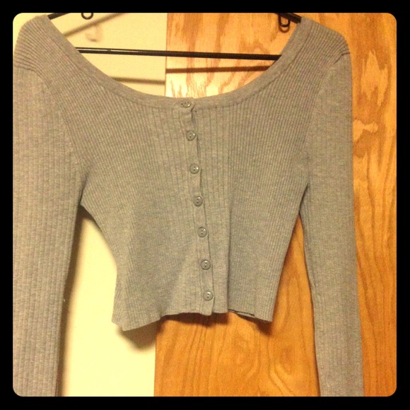 Gray crop top sweater