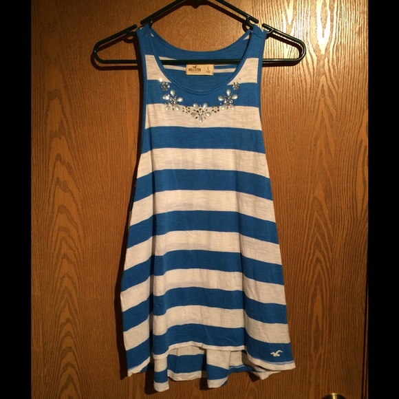 Hollister Tops - 🎉SOLD!! Hollister striped tank with rhinestones!