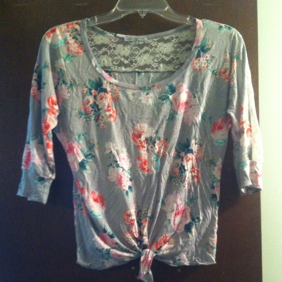 Grey floral top