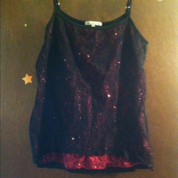 Lace black and red tank