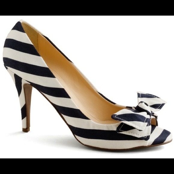 🔴REDUCED🔴 J. Crew Evie Stripe Peep Toe Pump