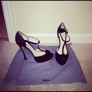 MiuMiu Black T-bar heels