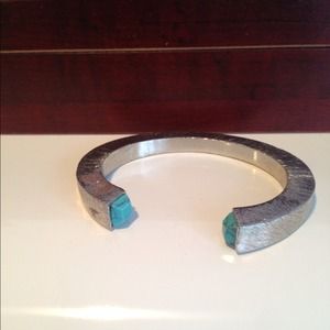 Silver and turquoise bangle