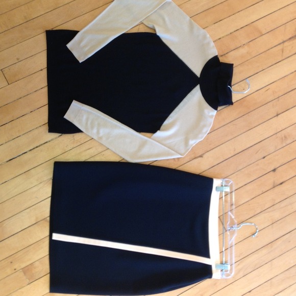 Blumarine turtle neck and skirt