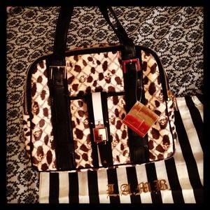NWT L.A.M.B. Cheetah Oxford Leather Purse