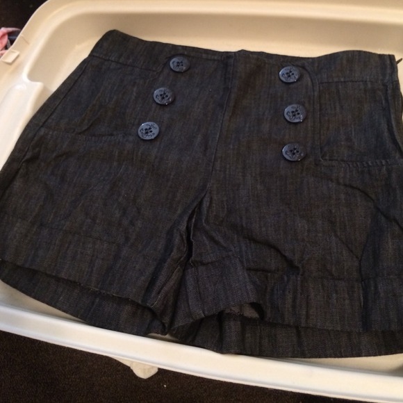 SOLD...Denim high waist sailor shorts