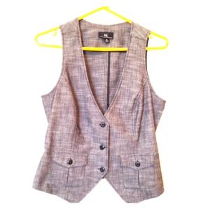 Byer California Women's Grey Button-Down Vest