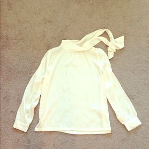 White silk like blouse