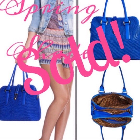JustFab Bags Bright Blue Vegan Handbag From Justfab Poshmark
