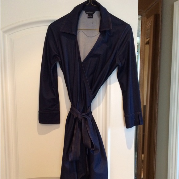 Denim look spandex dress