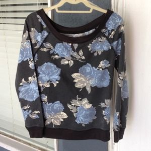 Black/Blue Floral Sweater