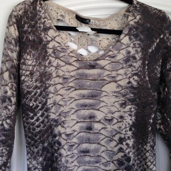 Snake Skin Sweater with Crochet Back