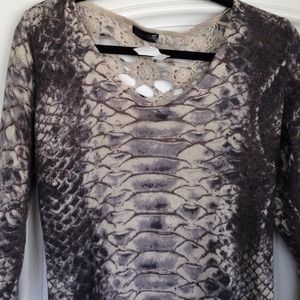 Snake Skin Sweater with Crochet Back