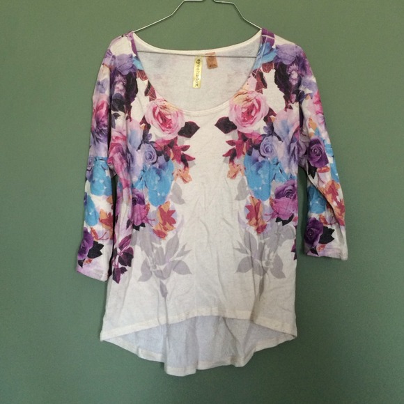 Floral High Low Sweater
