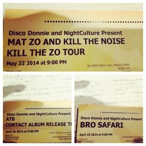 Tickets for these three events