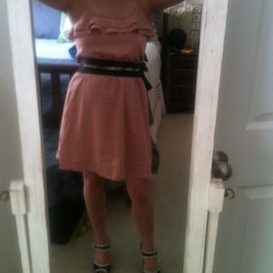 Spaghetti strap peach dress