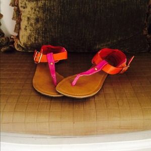 Madden Girl Pink and Orange Strappy Sandals💋