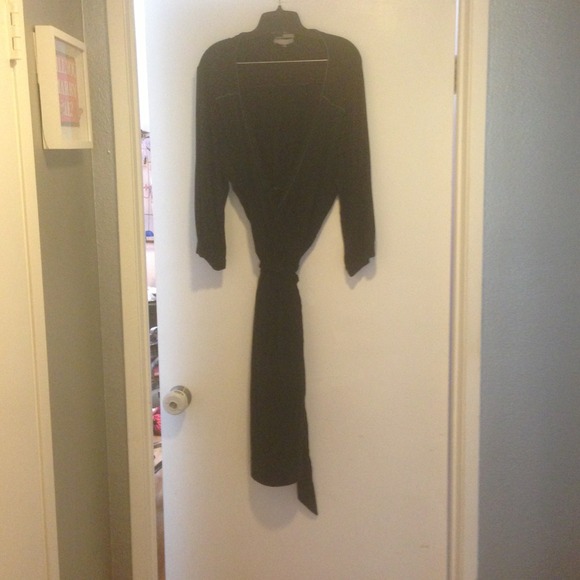 Black cotton wrap dress