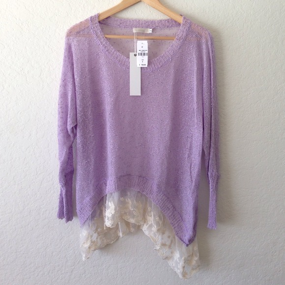 LF Millau Lace Trim Knit Lilac