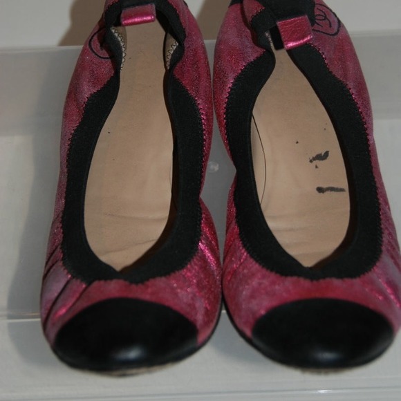 🚫SOLD🚫CHANEL CC RARE METALLIC PINK BALLET FLAT - Picture 2 of 4