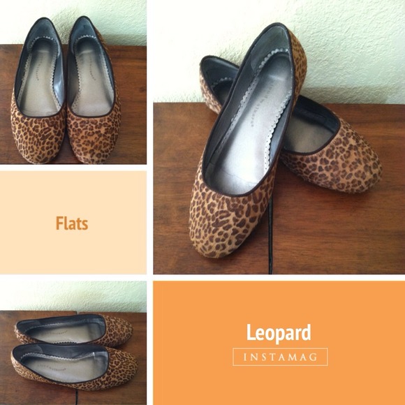 Faux fur leopard flats