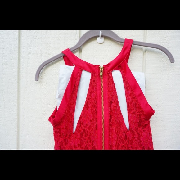 Macy's Red Fit & Flare Dress - Picture 2 of 3