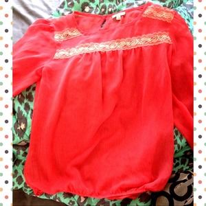 Peachy blouse with lace