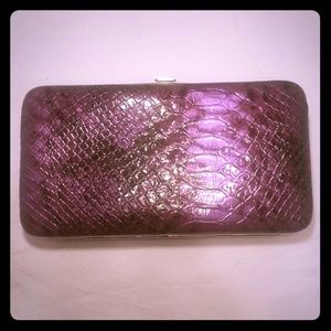 Purple Snake Skin Clutch Wallet
